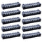 Antrader 10-Pack 8 Positions Dual Rows 600V 15A Wire Barrier Block Screw Terminal Strip with Cover TB-1508