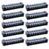 Antrader 10-Pack 8 Positions Dual Rows 600V 15A Wire Barrier Block Screw Terminal Strip with Cover TB-1508