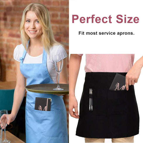 YeeCASE Server Book, Alphabet Waitress Book for Waitress, Leather Waitess Book with Zipper Pocket, Server Manual