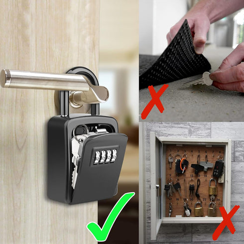 Lock Box, Diyife Key Lock Box for 5 Keys, Portable 4-Digit Combination Waterproof Key Safe for Home Garage Office (2