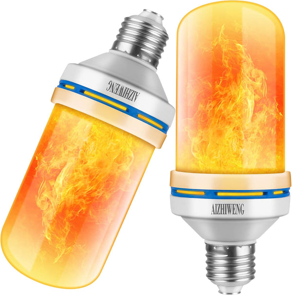 LED Flame Light Bulbs, Realistic Flicker, E26 Base, Energy-Saving Fire Light Modes, Versatile for Garden, Party
