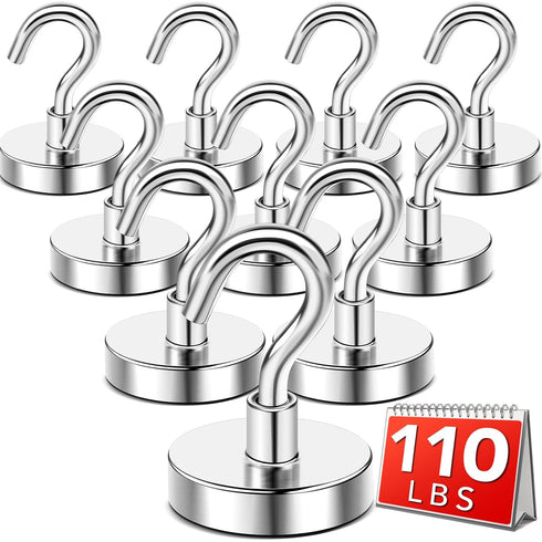 DIYMAG Heavy Duty Magnetic Hooks, 110 lb Strong Magnet with Hook for Hanging, Neodymium Magnet Hooks for Fridge,