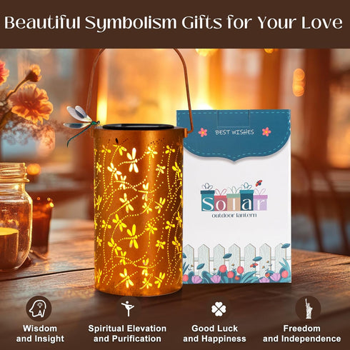 1 Pack DIBIEECN Mothers Day Gifts for Mom, Birthday Gifts Grandma Ladies Solar Lanterns Outdoor Hanging Hollowed-Out