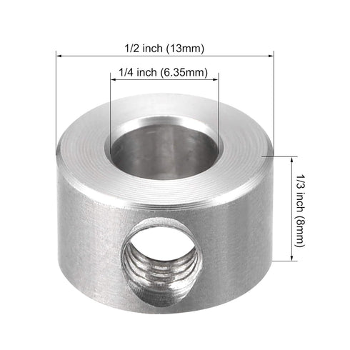 uxcell 2Pcs Drill Stop 1/4" I.D. Stainless Steel for Set Screws Chuck Woodworking Drill Bits