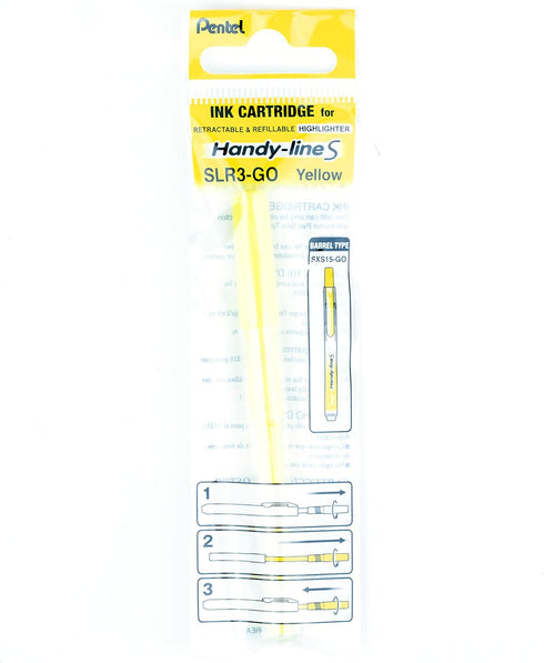Pentel Refill for Handy-Line S Highlighter, Yellow Ink, Box of 12