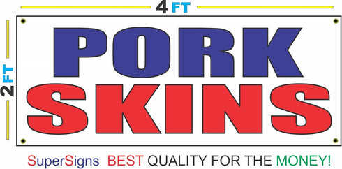SuperSigns Pork Skins 2x4 Red White Blue Banner Sign