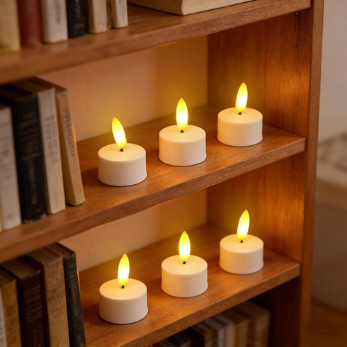 Dimmer, (6PCS-Charging Rechargeable Tea Lights with Remote Timer & USB Flickering Battery Operated Flameless Candles