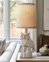 14.25" G-SAFAVA Small Table Lamp for Living Room Farmhouse Bedside Resin Single Lamp with White Owl Lamp Shape