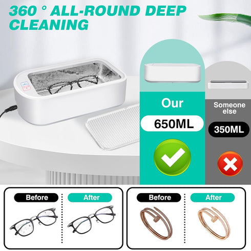 Jupitor 48000Hz, Ultrasonic Cleaner, Jewellery Cleaner Professional Ultrasonic Jewellery Cleaner for Cleaning Jewellery