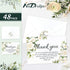 48 Pack AnyDesign Funeral Thank You Cards White Rose Sympathy Thank You Cards with Seal Stickers Envelopes Floral