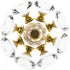 YourGift 6 Pack Drawer Knobs, Diamond Shaped Crystal Glass 30mm Cabinet Pull Handles (Gold)