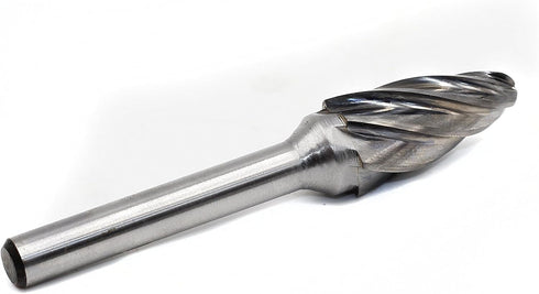 Carbide Burr - SF5-NF Aluma-Cut Rotary Burr Bits File for Aluminum, 1/4 Inch Shank, 1/2 Inch Head Diameter, 1 pcs