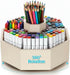 Fiwochic 360 Rotating Pencil Holder for Desk Bamboo Rotating Marker Pen Desk Organizer