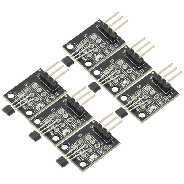 GODIYMODULES 6Pcs Hall Effect Magnetic Sensor Module A3144 Hall Effect Sensor for Arduino