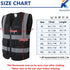 Reflective Safety Vest for Men Women - 8 Pockets and Zipper High Visibility Mesh Construction Work Vest (KZ170-Black,