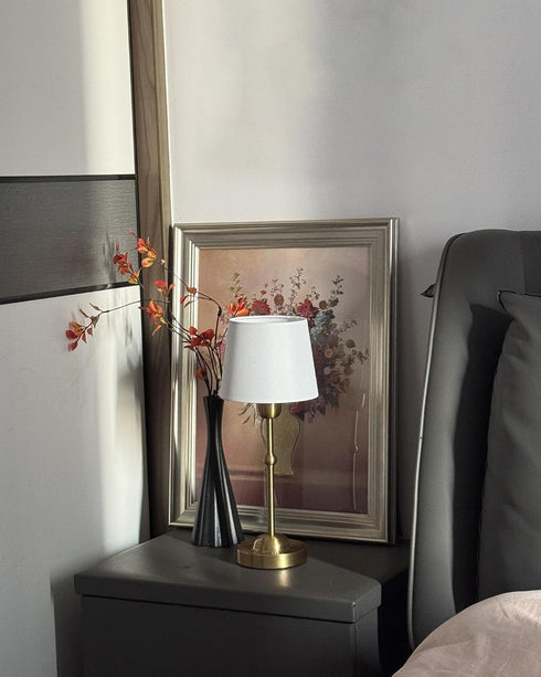 AILELANG Dimmable 3000/4000/6000K Rechargeable Table Lamps Cordless, Portable Touch Battery Powered Lights with Fabric