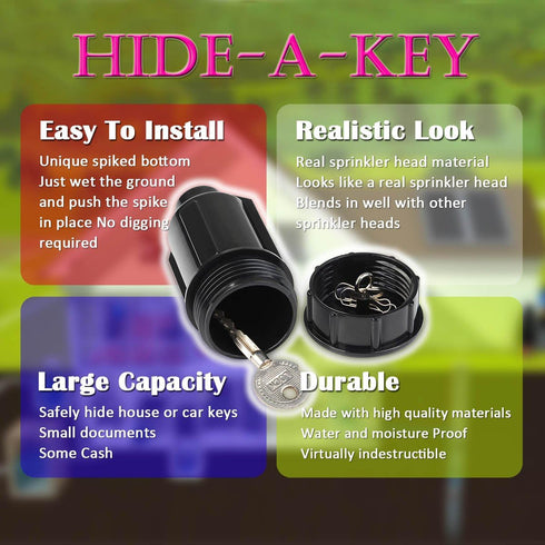 Hide A Key Cash Hider Sprinkler Head, Key Holder Outdoor/Garden/Yard hiding Vault Case. Waterproof, Corrosion and Impact resistant by Vantasii
