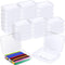 Dcocdeely 18 Pcs Plastic Crayon Box Holds 24 Crayon With Hinged Lid, Clear