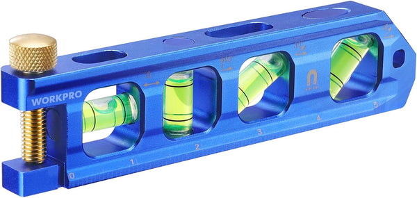WORKPRO Conduit Bending Level, Magnetic Torpedo Level, Pipe Level, Aluminum Alloy Construction, 6.3-inch