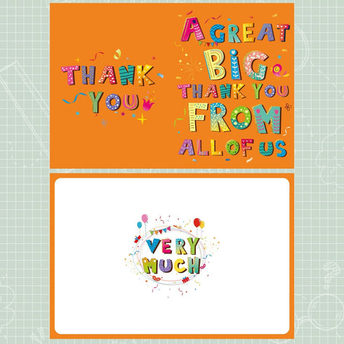 lasuroa 15.75x10.63in Jumbo Thank You Card, Large Appreciation Greeting with Envelope Giant A Great Big Thank You