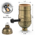 3 Way Lamp Socket Replacement - E26 Threaded Base with Turn Knob for Table & Floor Lamps (Antique Brass)