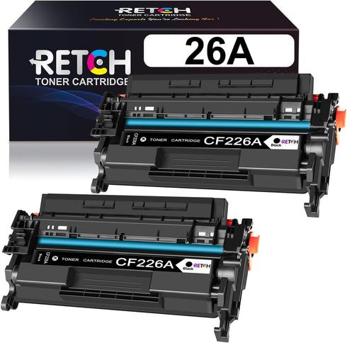 RETCH Compatible Black Toner Cartridges Replacement for HP 26A CF226A, 2 Pack
