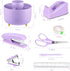 Purple Desk Accessories, 360° Pen Holder with Tape Dispenser, Stapler, and Office Supplies Set
