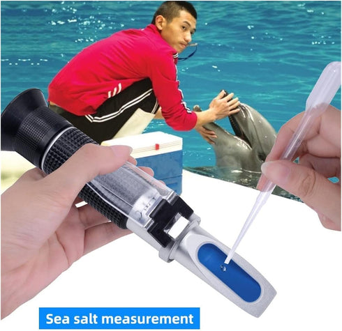 VGVGV 0-100% 1.000-1.070SG Brix Refractometer, Handheld Salinity Aquarium Refractometer Salinity Seawater Salinometer