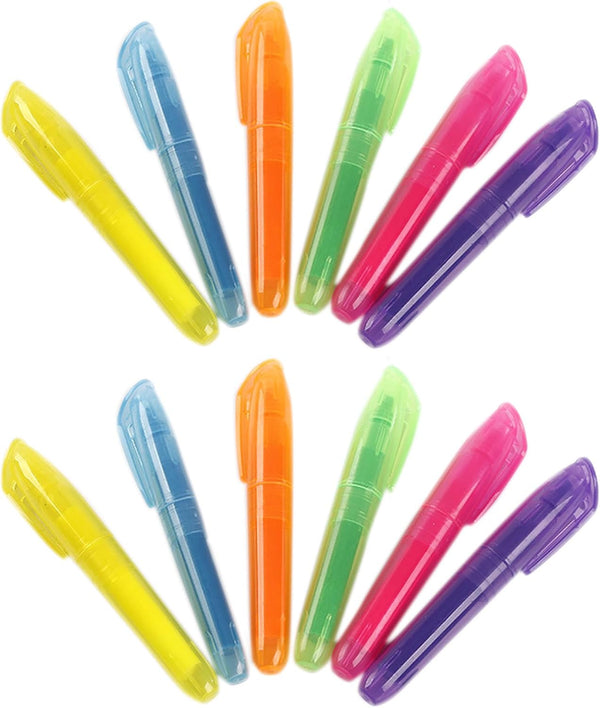 YYaaloa 12pcs Mini Highlighters, Quick Dry Chisel Tip Markers