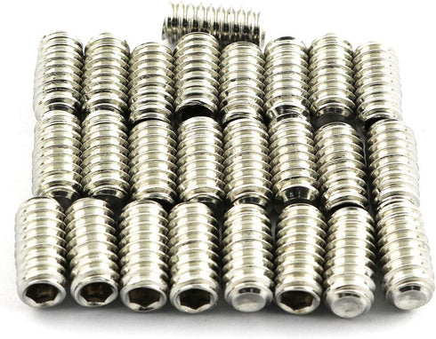 RuiLing 25PCS 1/4-20x1/2" Hexagon Hex Socket Set Screws, 304 Stainless Steel Full Thread Cup Point Grub Screws