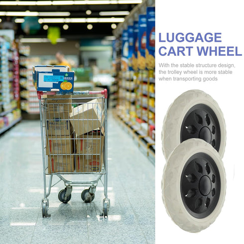 6.3 Inch 2 Pack EXCEART Heavy Duty Shopping Cart Caster Wheels Replacement for Trolley Utility Cart Rubber Rolling