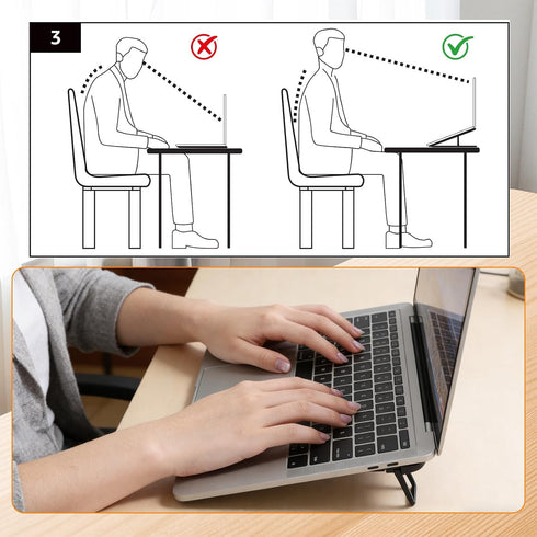 Aphumedc 2PCS 2 Settings Plastic Portable Keyboard Riser, Mini Foldable Laptop Keyboard Stand with Angle