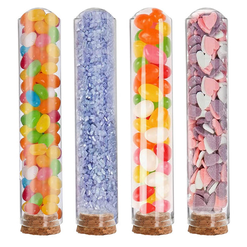 Bekith 24pcs 80ml Clear Glass Test Tubes with Cork Stoppers and 2 Brush for Bath Salt, Candy Storage