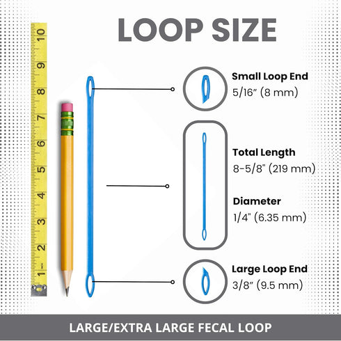 Fecal Loops for Large Animals, Stool Sample Collection Kit for Dogs, Goats, Sheep, Reusable Double End Loop