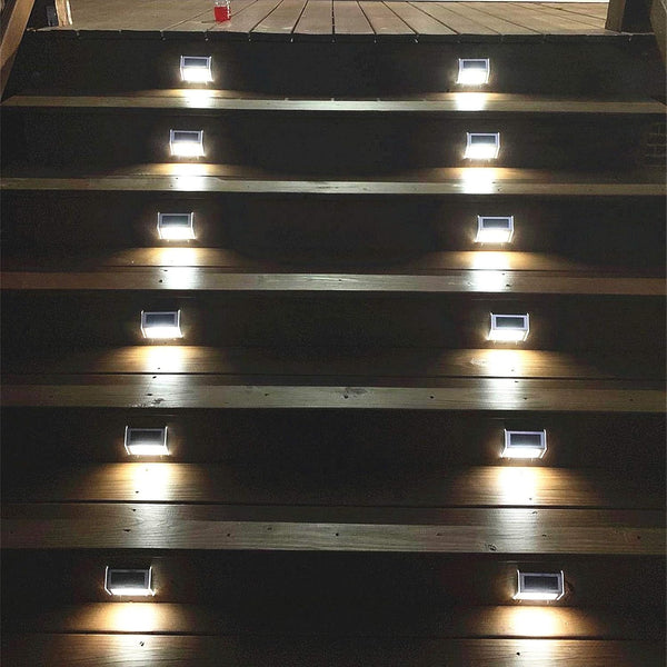 Solar Lights Outdoor Waterproof Deck Light, Solar Stair Lights Outside LED Step