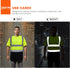 High Visibility Shirts Class 2 Quick Dry Safety T Shirts with Pocket, 4 Reflective Strips, Short Sleeve, Black Bottom