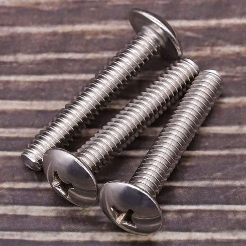 M4-0.7 x 35mm Truss Head Machine Screws, 304 Stainless Steel 18-8, Phillips Drive, Mushroom Head, Full Coarse Thread