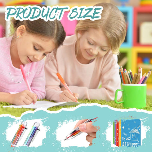 Fulmoon 30 Sets Mini Colorful Inspirational Notebooks and 6 in 1 Multicolor Retractable Ballpoint Pens for Students