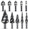 THINKWORK 5 Pcs Step Drill Bit Set with 5 Pcs Countersink Drill Bits & Tool Box, Nitriding HSS for Metal, Aluminum,