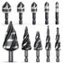 THINKWORK 5 Pcs Step Drill Bit Set with 5 Pcs Countersink Drill Bits & Tool Box, Nitriding HSS for Metal, Aluminum,