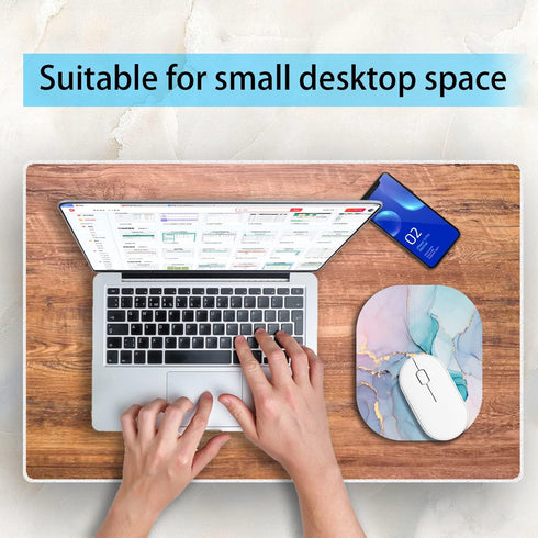Small Mouse Pad, Mini Mouse Pad 6 x 7 Inch | Non-Slip Rubber Base, Waterproof Mouse Mat for Home Office Travel, Cyan