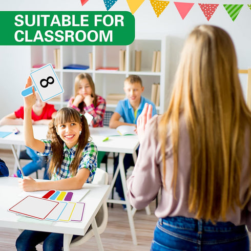 Crtiin 80 Pcs Colorful Dry Erase Paddles Set, 40 Pcs Double Sided Handheld Whiteboard for Students