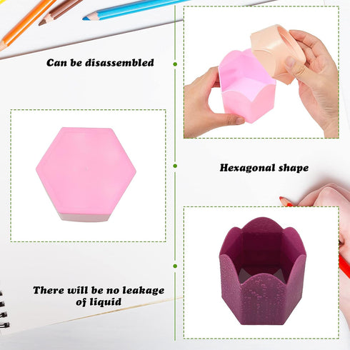 Zonon 2 Pieces Cute Pencil Shaped Pen Holders, Colorful Vase Pencil Pot, Cartoon Desktop Decor, Pink, Purple