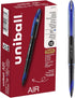 uniball Air Porous Roller Ball Pen, Medium 0.7 Mm, Blue Ink, Black Barrel, Dozen