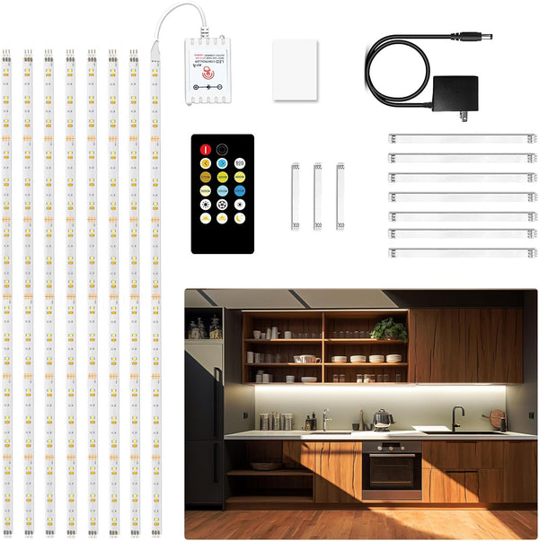 DAYBETTER 8 PCS Under Cabinet Lighting Kit, Bright Under Cabinet Lights, Flexible