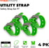 Titan Utility Straps - Reliable Tension Straps for Securing Bike & Moto Gear, 60 lb Working Load, 9" Length, Lime
