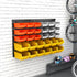 30-Bin Wall Mounted Storage Bins Kit, Tool Organizer Rack, Garage Hardware Organizer, Parts Storage Bins, DIY