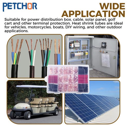 160PCS Copper Wire Terminal Connectors, 80Pcs Battery Cable Lugs and 80Pcs Heat Shrink Tube, AWG 2-12