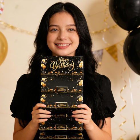 Bruislard Birthday Card Money Holder Birthday Money Envelope for Cash Gifts Surprise Black Gold Birthdays Gift Card