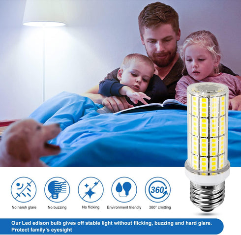 LED Corn Light Bulb, 200W Equivalent, 2500 Lumen, 5000K Cool Daylight White, 20W E26/E27 Base, Pack of 4